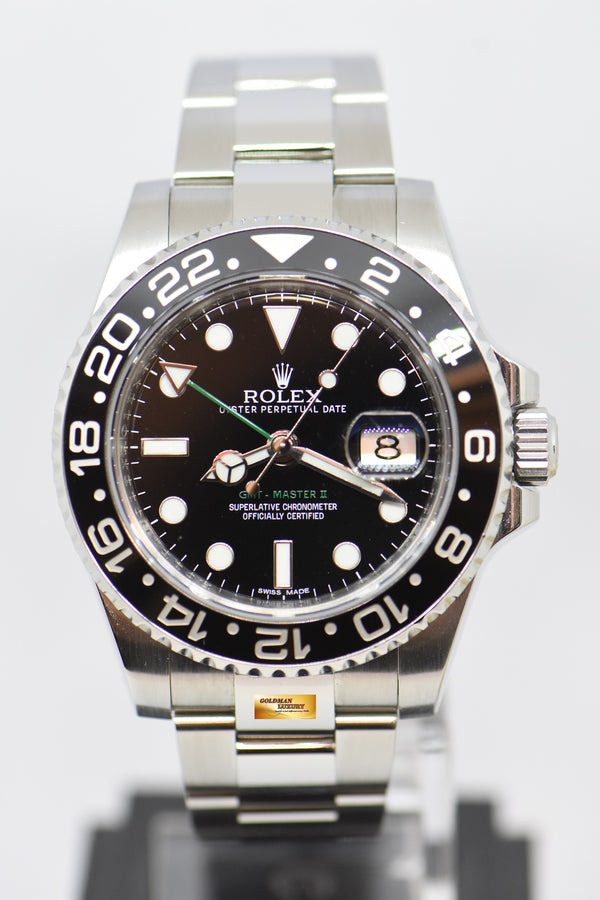 [SOLD] ROLEX OYSTER PERPETUAL GMT-MASTER II CERAMIC BLACK BEZEL 116710LN (MINT)