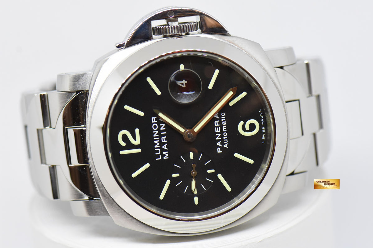 [SOLD] PANERAI LUMINOR MARINA 44mm STEEL IN BRACELET AUTOMATIC BLACK PAM 220 (MINT)