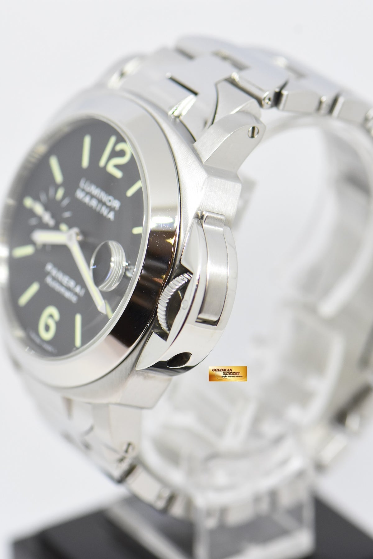 [SOLD] PANERAI LUMINOR MARINA 44mm STEEL IN BRACELET AUTOMATIC BLACK PAM 220 (MINT)