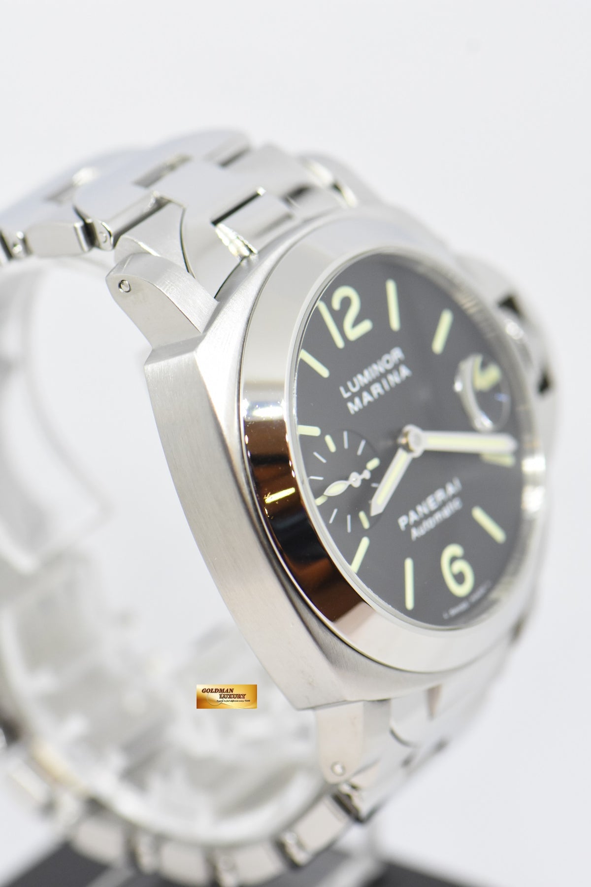 [SOLD] PANERAI LUMINOR MARINA 44mm STEEL IN BRACELET AUTOMATIC BLACK PAM 220 (MINT)