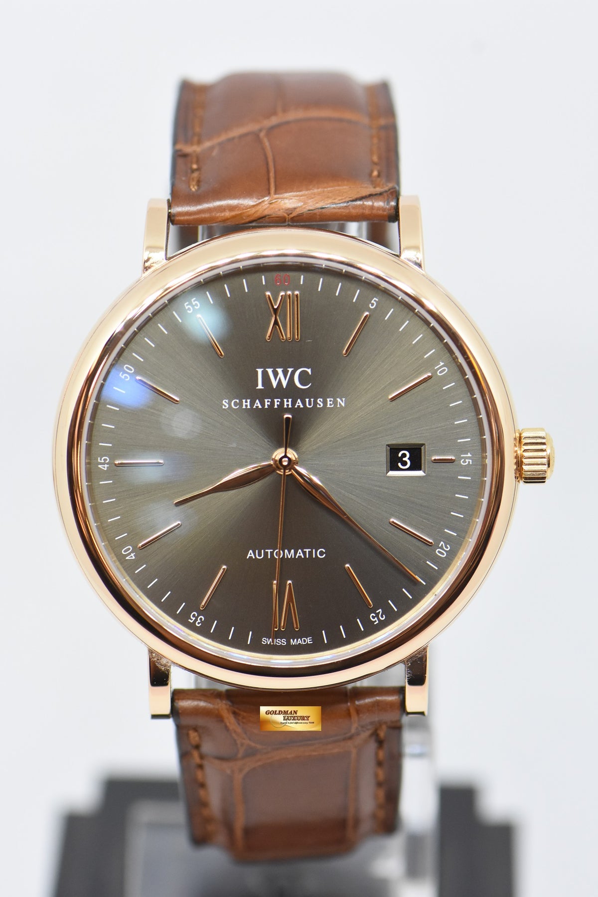 [SOLD] IWC PORTOFINO 38mm GREY SLATE DIAL 18K ROSE GOLD AUTOMATIC IW356511 (MINT)