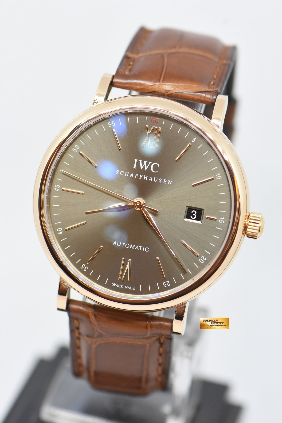 [SOLD] IWC PORTOFINO 38mm GREY SLATE DIAL 18K ROSE GOLD AUTOMATIC IW356511 (MINT)