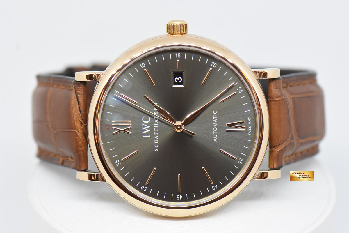 [SOLD] IWC PORTOFINO 38mm GREY SLATE DIAL 18K ROSE GOLD AUTOMATIC IW356511 (MINT)