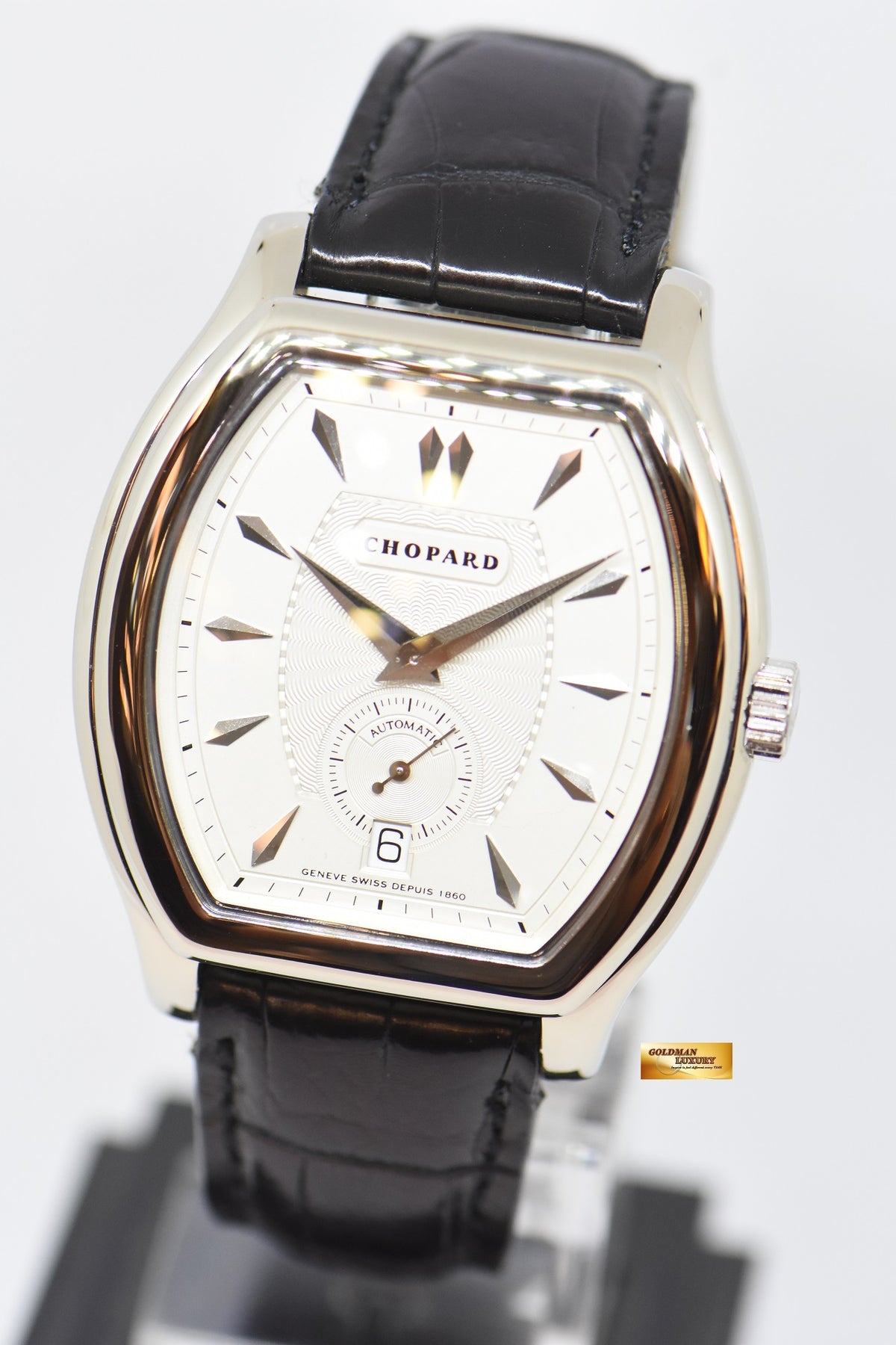[SOLD] CHOPARD L.U.C TONNEAU SHAPE 18K WHITE GOLD AUTOMATIC 16/2267 (MINT)