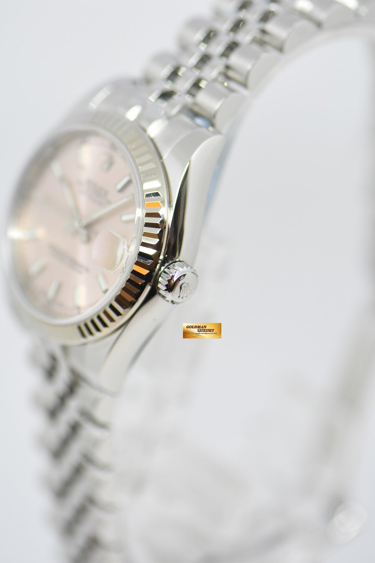 [SOLD] ROLEX OYSTER PERPETUAL DATEJUST 31 BOYSIZE PINK DIAL STEEL IN JUBILEE 178274 (MINT)