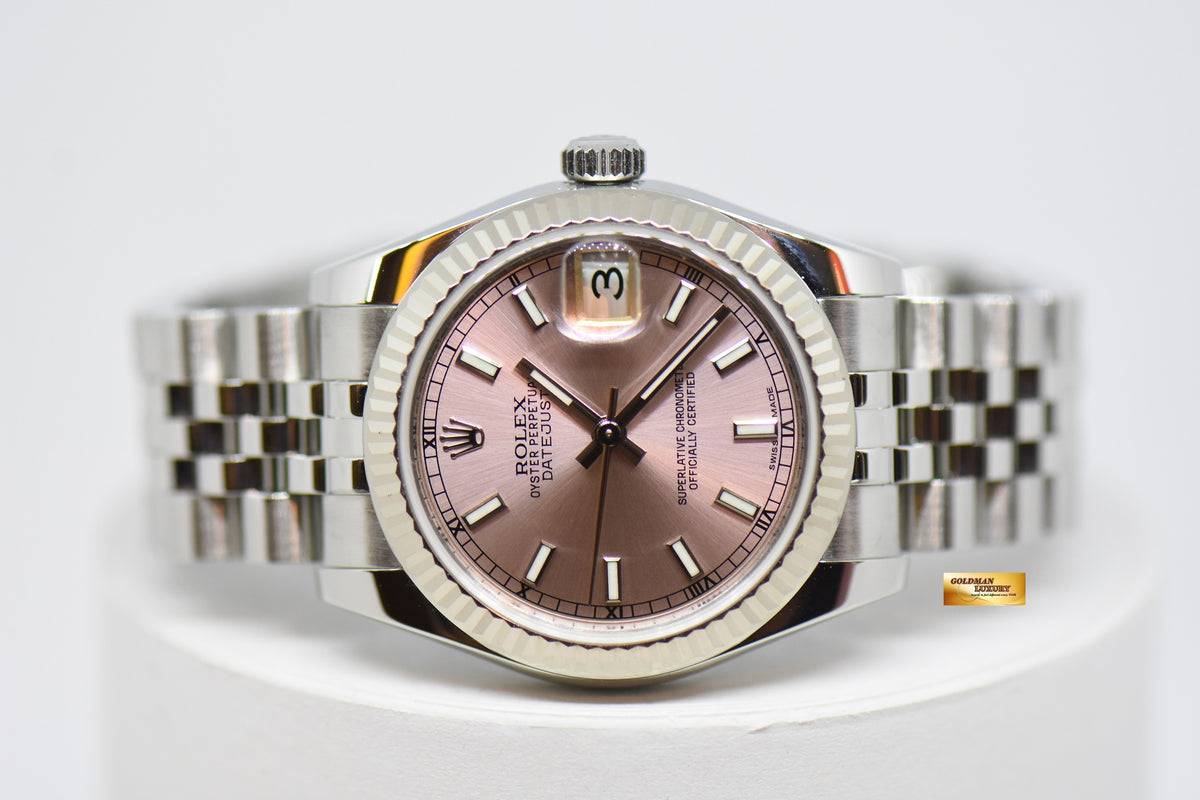 [SOLD] ROLEX OYSTER PERPETUAL DATEJUST 31 BOYSIZE PINK DIAL STEEL IN JUBILEE 178274 (MINT)