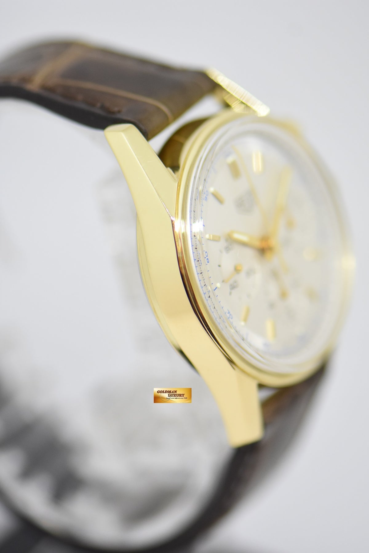 [SOLD] HEUER CARRERA CHRONOGRAPH RE-EDITION OF THE 1964 18K YELLOW GOLD MANUAL WINDING CS3140 (MINT)