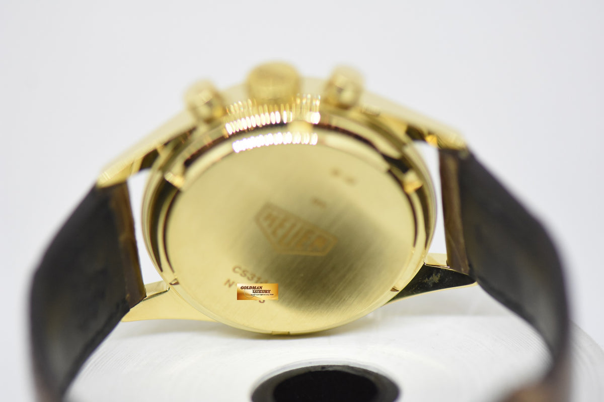 [SOLD] HEUER CARRERA CHRONOGRAPH RE-EDITION OF THE 1964 18K YELLOW GOLD MANUAL WINDING CS3140 (MINT)