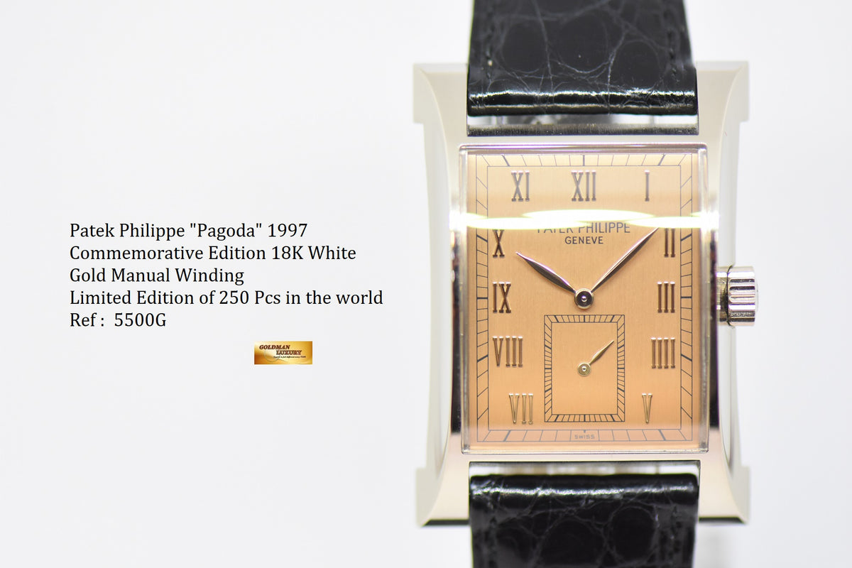 [SOLD] PATEK PHILIPPE “PAGODA” 1997 COMMEMORATIVE 18K WHITE GOLD MANUAL 5500G (LIMITED 250pcs) (MINT)