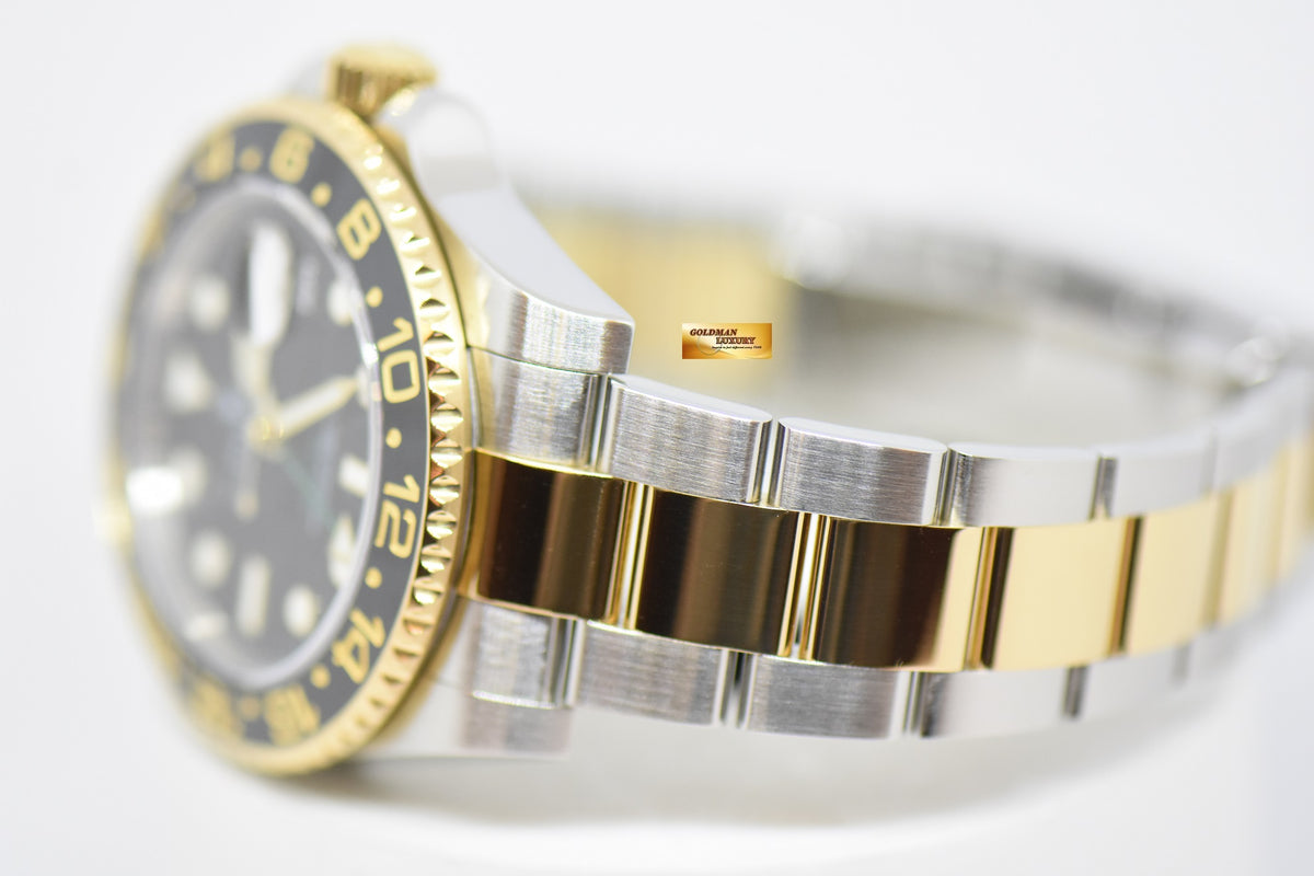 [SOLD] ROLEX OYSTER PERPETUAL GMT-MASTER II HALF-GOLD CERAMIC BLACK AUTOMATIC 116713LN (MINT)