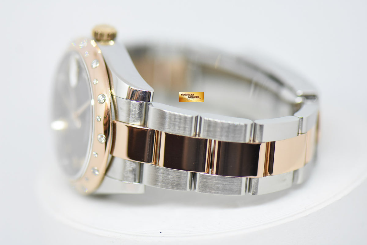 [SOLD] ROLEX OYSTER PERPETUAL DATEJUST 31 BOYSIZE CHOCOLATE DIAL ROSE-GOLD / STEEL IN OYSTER DIAMOND BEZEL 178341 (LNIB)