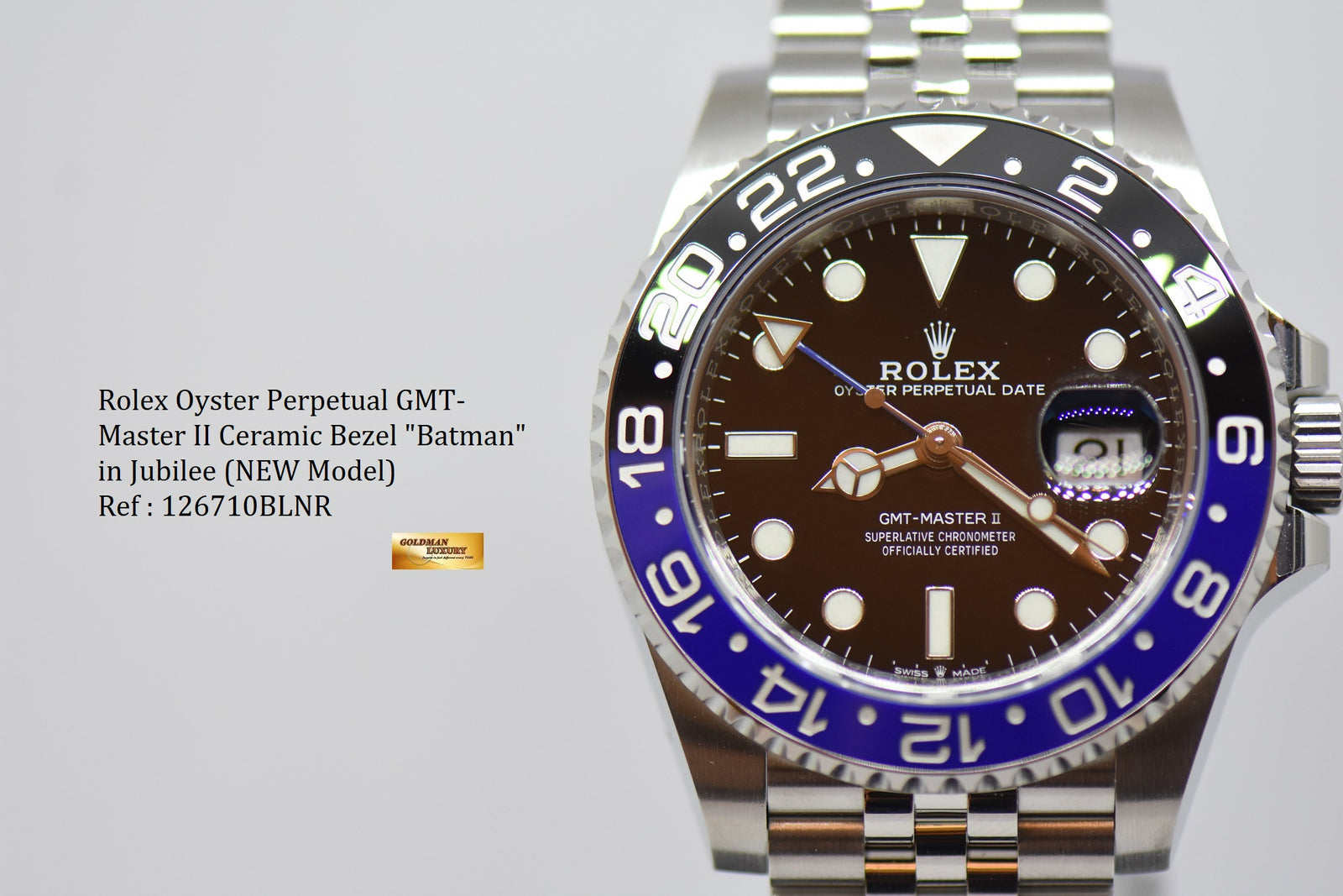 SOLD ROLEX OYSTER PERPETUAL GMT MASTER II BATMAN IN JUBILEE CERAMI Goldman Luxury