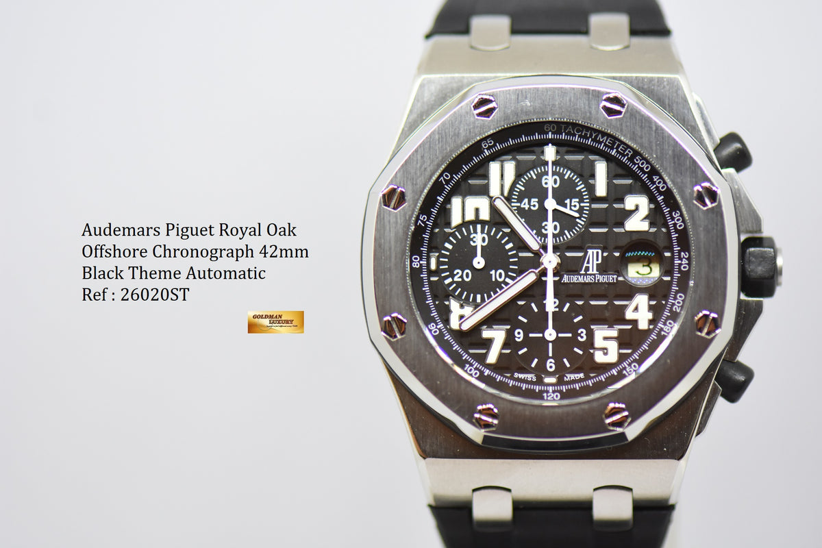 [SOLD] AUDEMARS PIGUET ROYAL OAK OFFSHORE CHRONOGRAPH 42mm BLACK THEME 26020ST (MINT)