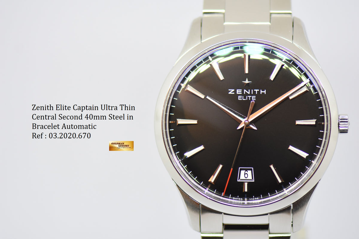 [SOLD] ZENITH ELITE CAPTAIN CENTRAL SECONDS ULTRA THIN 40mm AUTOMATIC 03.2020.670 (MINT)