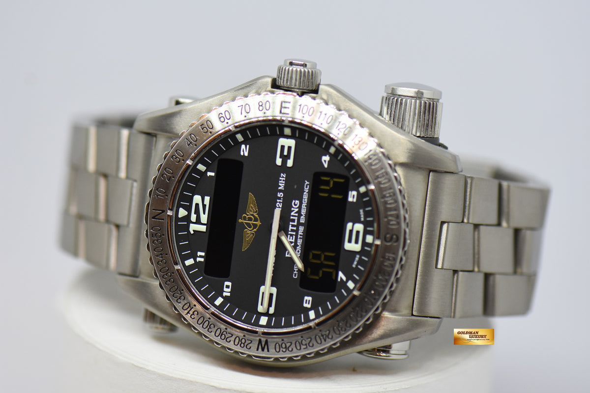 [SOLD] BREITLING EMERGENCY TITANIUM MEN’S MULTI-FUNCTIONAL SUPERQUARTZ E76321 (MINT)