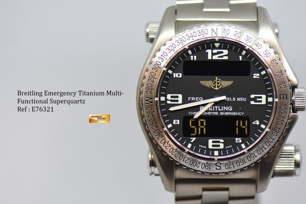 [SOLD] BREITLING EMERGENCY TITANIUM MEN’S MULTI-FUNCTIONAL SUPERQUARTZ E76321 (MINT)