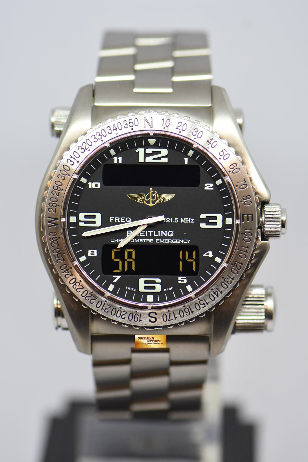 [SOLD] BREITLING EMERGENCY TITANIUM MEN’S MULTI-FUNCTIONAL SUPERQUARTZ E76321 (MINT)