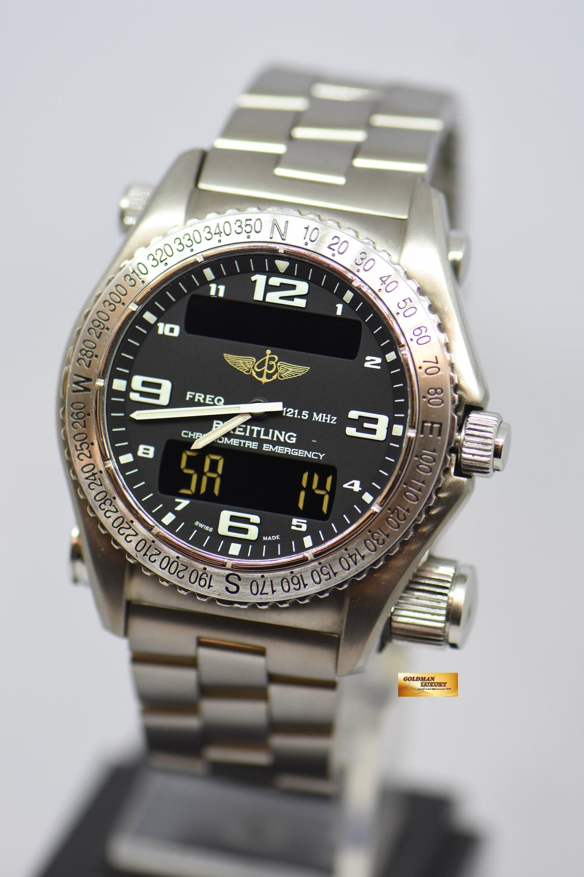 [SOLD] BREITLING EMERGENCY TITANIUM MEN’S MULTI-FUNCTIONAL SUPERQUARTZ E76321 (MINT)