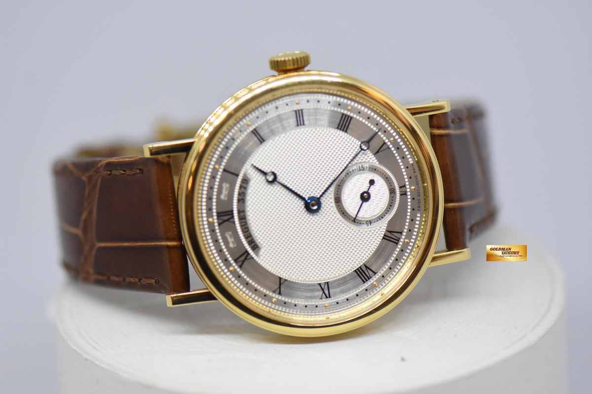 [SOLD] BREGUET CLASSIQUE 35mm SUB-SEC 18K YELLOW GOLD MANUAL WINDING w/ POWER RESERVE 5907 (NEAR MINT)
