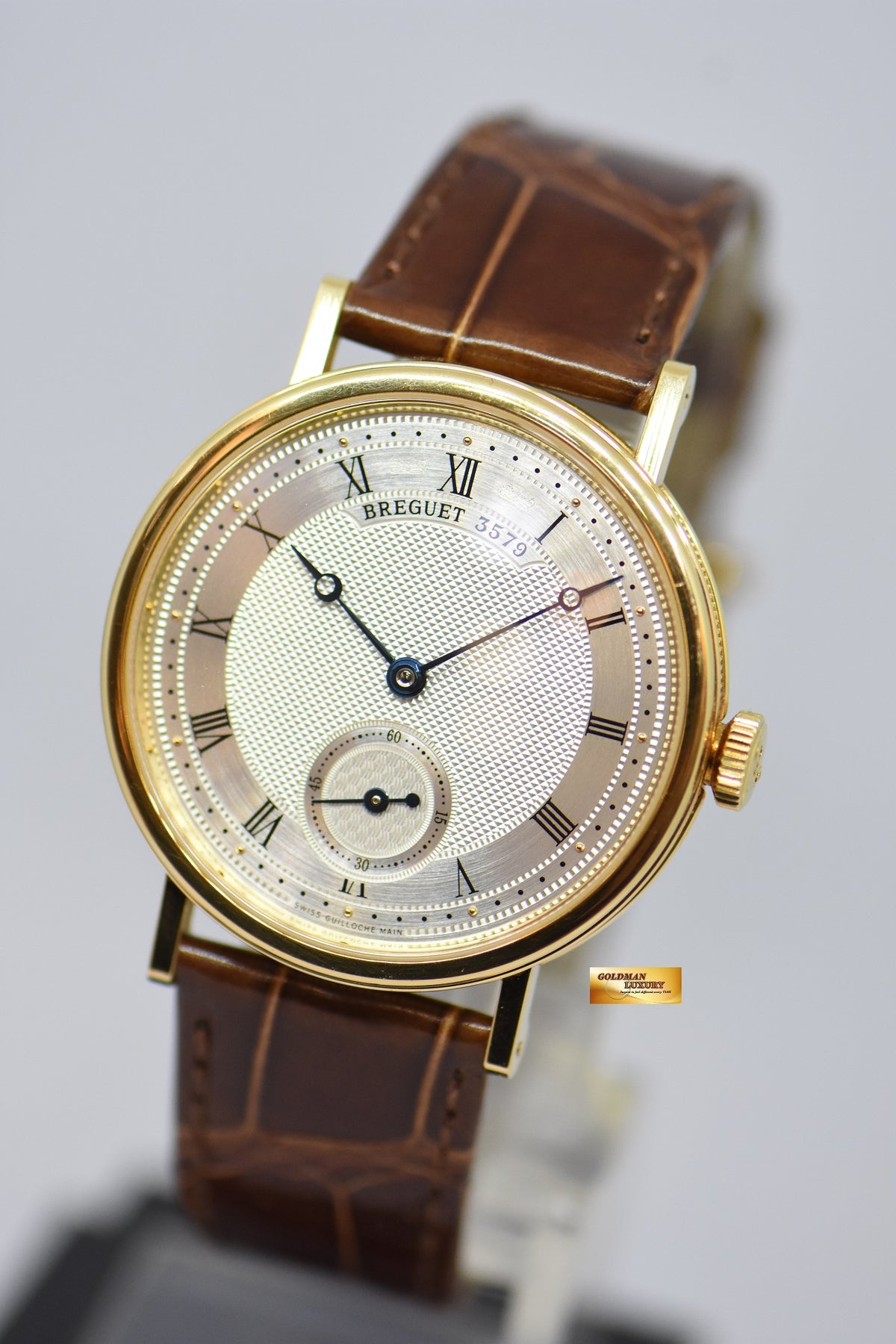 [SOLD] BREGUET CLASSIQUE 35mm SUB-SEC 18K YELLOW GOLD MANUAL WINDING w/ POWER RESERVE 5907 (NEAR MINT)