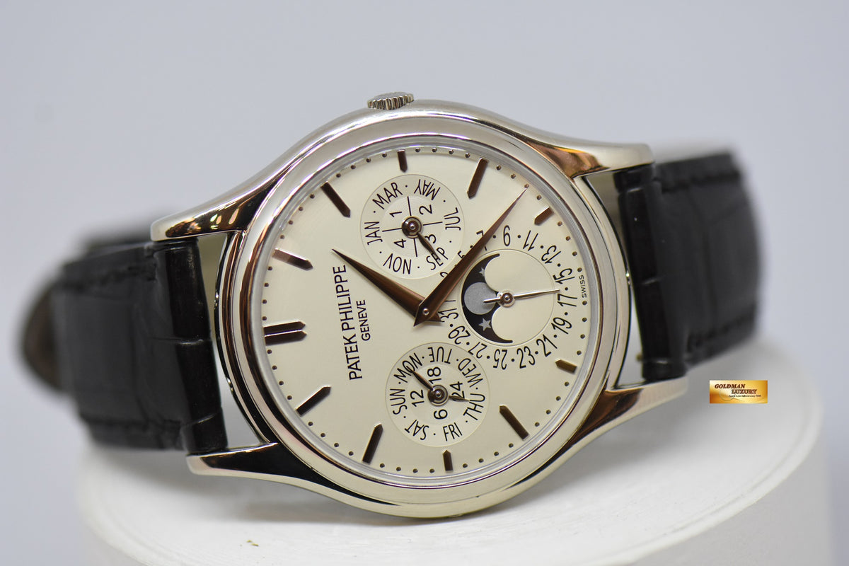 [SOLD] PATEK PHILIPPE PERPETUAL CALENDAR MOONPHASE 37mm 18K WHITE GOLD 5140G (MINT)