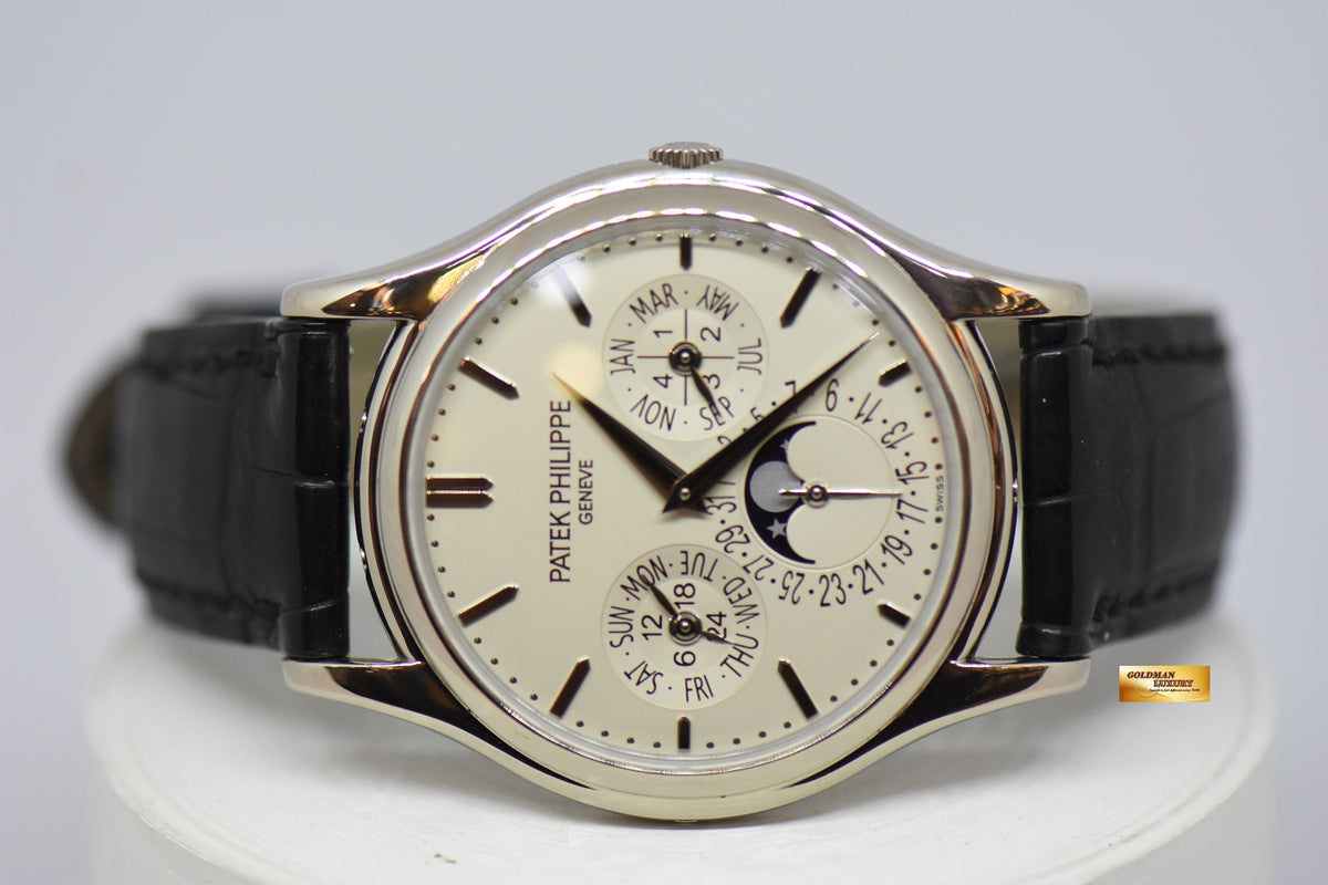 [SOLD] PATEK PHILIPPE PERPETUAL CALENDAR MOONPHASE 37mm 18K WHITE GOLD 5140G (MINT)