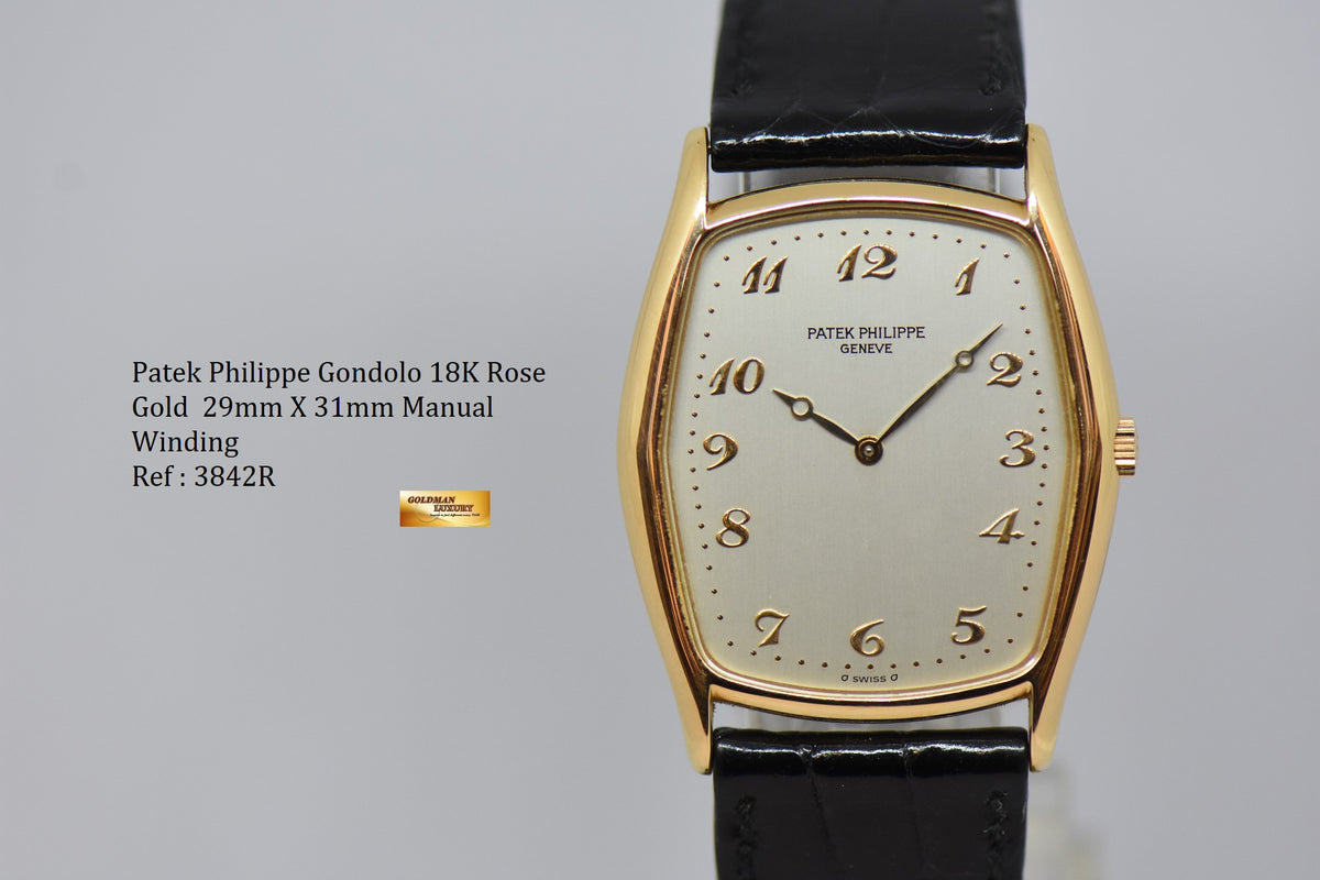 [SOLD] PATEK PHILIPPE GONDOLO 18K ROSE GOLD MANUAL WINDING 3842R (MINT)