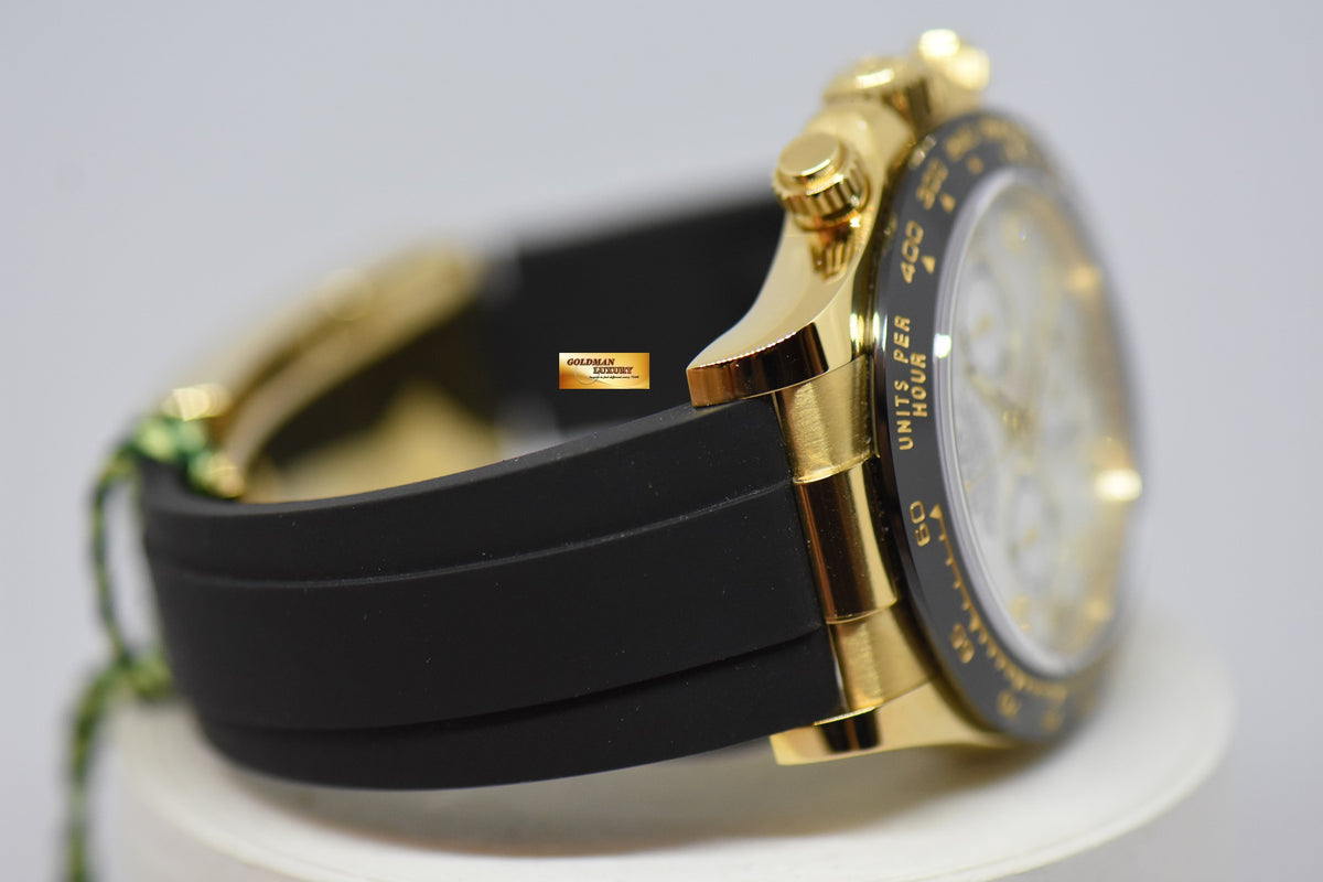 [SOLD] ROLEX OYSTER PERPETUAL DAYTONA YELLOW GOLD IN RUBBER STRAP MOP DIAMOND DIAL 116518LN (NEW-UNWORN)