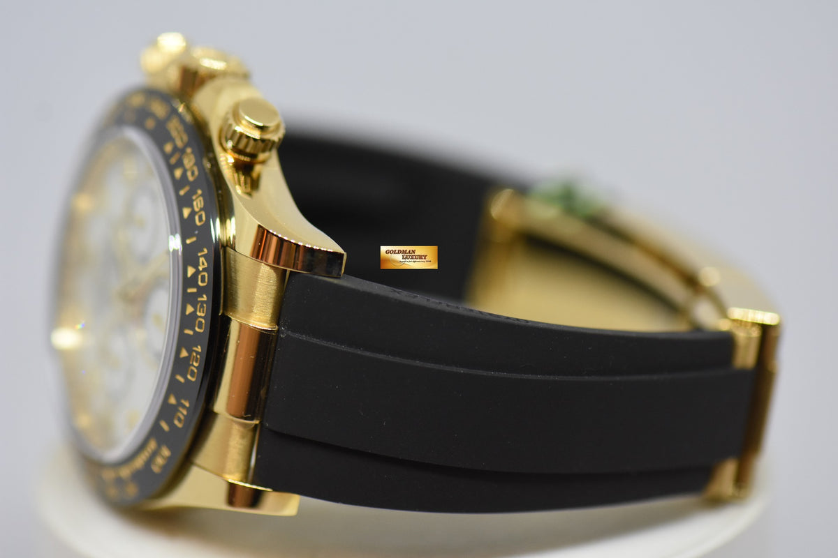 [SOLD] ROLEX OYSTER PERPETUAL DAYTONA YELLOW GOLD IN RUBBER STRAP MOP DIAMOND DIAL 116518LN (NEW-UNWORN)