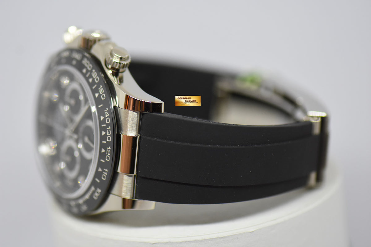 [SOLD] ROLEX OYSTER PERPETUAL DAYTONA WHITE GOLD IN RUBBER STRAP BLACK DIAMOND DIAL 116519LN (NEW-UNWORN)