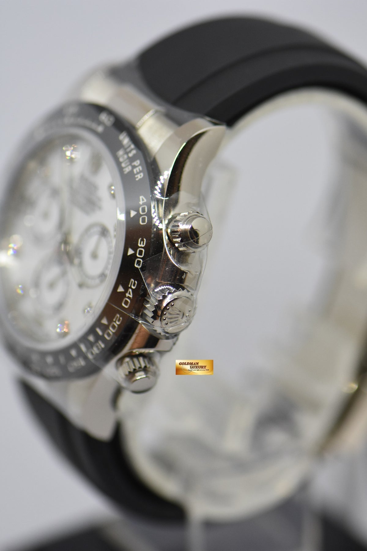 [SOLD] ROLEX OYSTER PERPETUAL DAYTONA WHITE GOLD IN RUBBER STRAP MOP DIAMOND DIAL 116519LN (NEW-UNWORN)