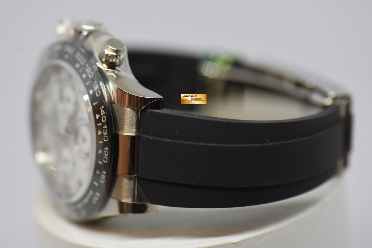 [SOLD] ROLEX OYSTER PERPETUAL DAYTONA WHITE GOLD IN RUBBER STRAP MOP DIAMOND DIAL 116519LN (NEW-UNWORN)
