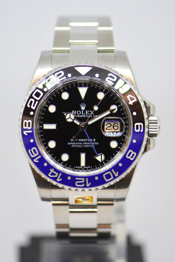 [SOLD] ROLEX OYSTER PERPETUAL GMT-MASTER II “BATMAN” CERAMIC BLUE / BLACK BEZEL 116710BLNR (MINT)
