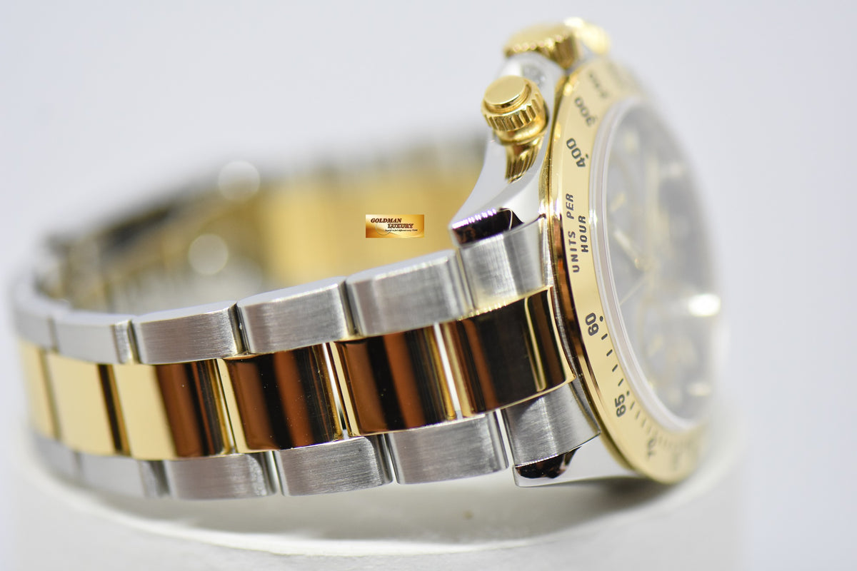 [SOLD] ROLEX OYSTER PERPETUAL DAYTONA HALF-GOLD IN BRACELET SILVER DIAL 116523 (MINT)