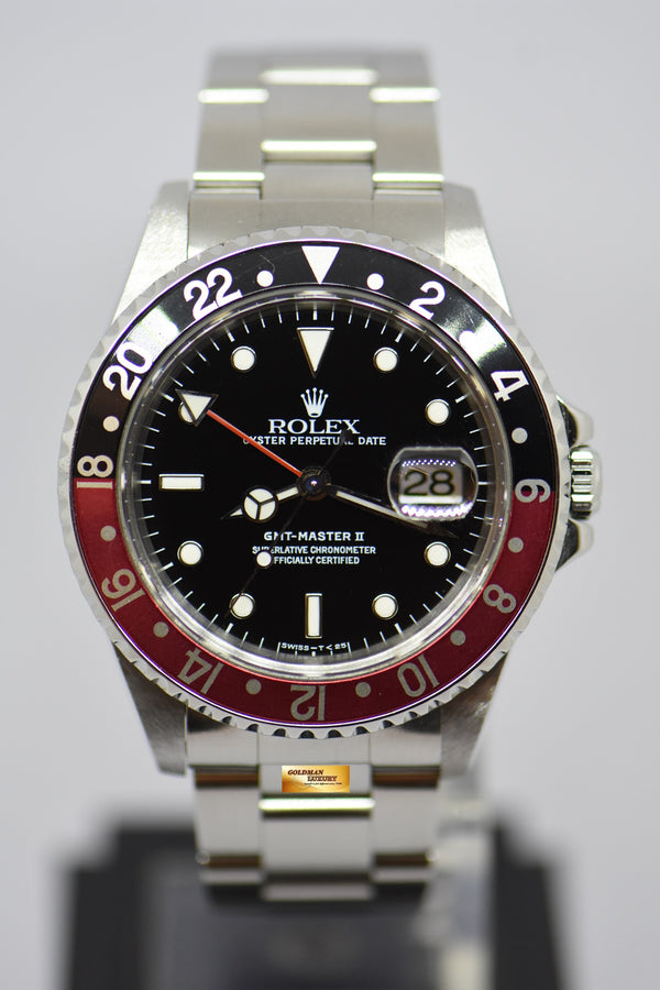 [SOLD] ROLEX OYSTER PERPETUAL GMT-MASTER II RED/BLACK COKE BEZEL 16710 (MINT)