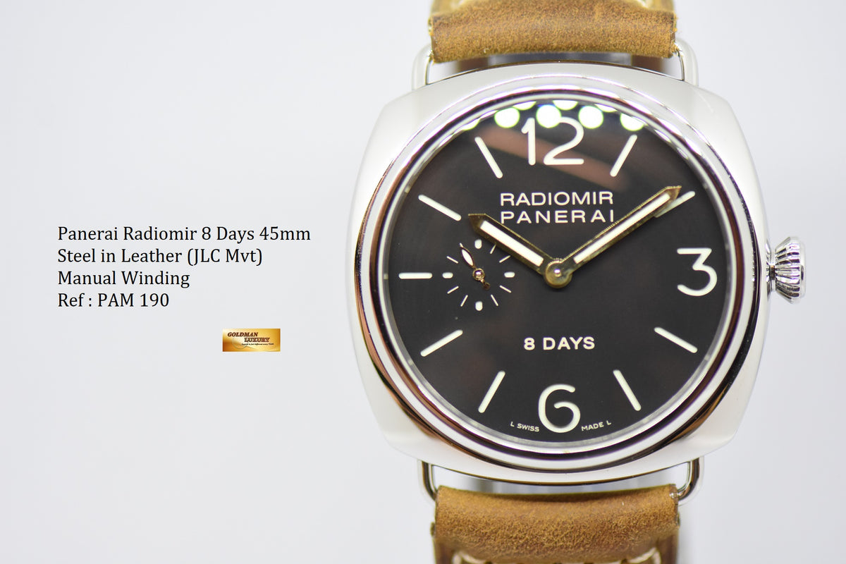 [SOLD] PANERAI RADIOMIR 8 DAYS 45mm (JLC-BASED MVT) MANUAL WINDING PAM 190 (MINT)