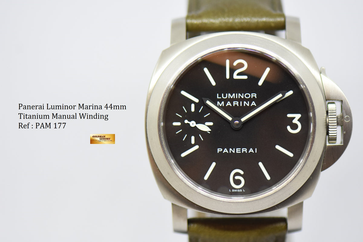 [SOLD] PANERAI LUMINOR MARINA 44mm TITANIUM MANUAL WINDING PAM 177 (NEAR MINT)