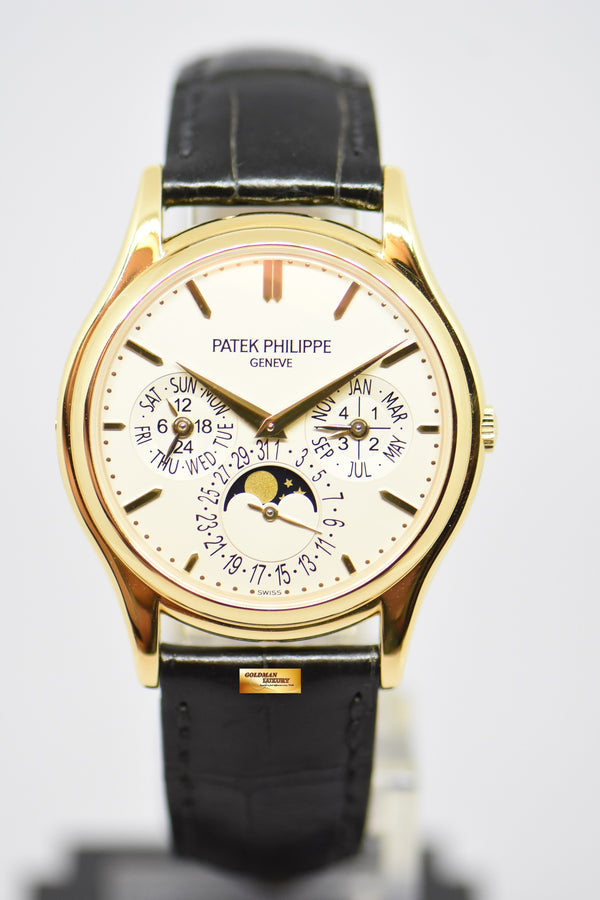 [SOLD] PATEK PHILIPPE PERPETUAL CALENDAR MOONPHASE 37mm 18K YELLOW GOLD 5140J (MINT)