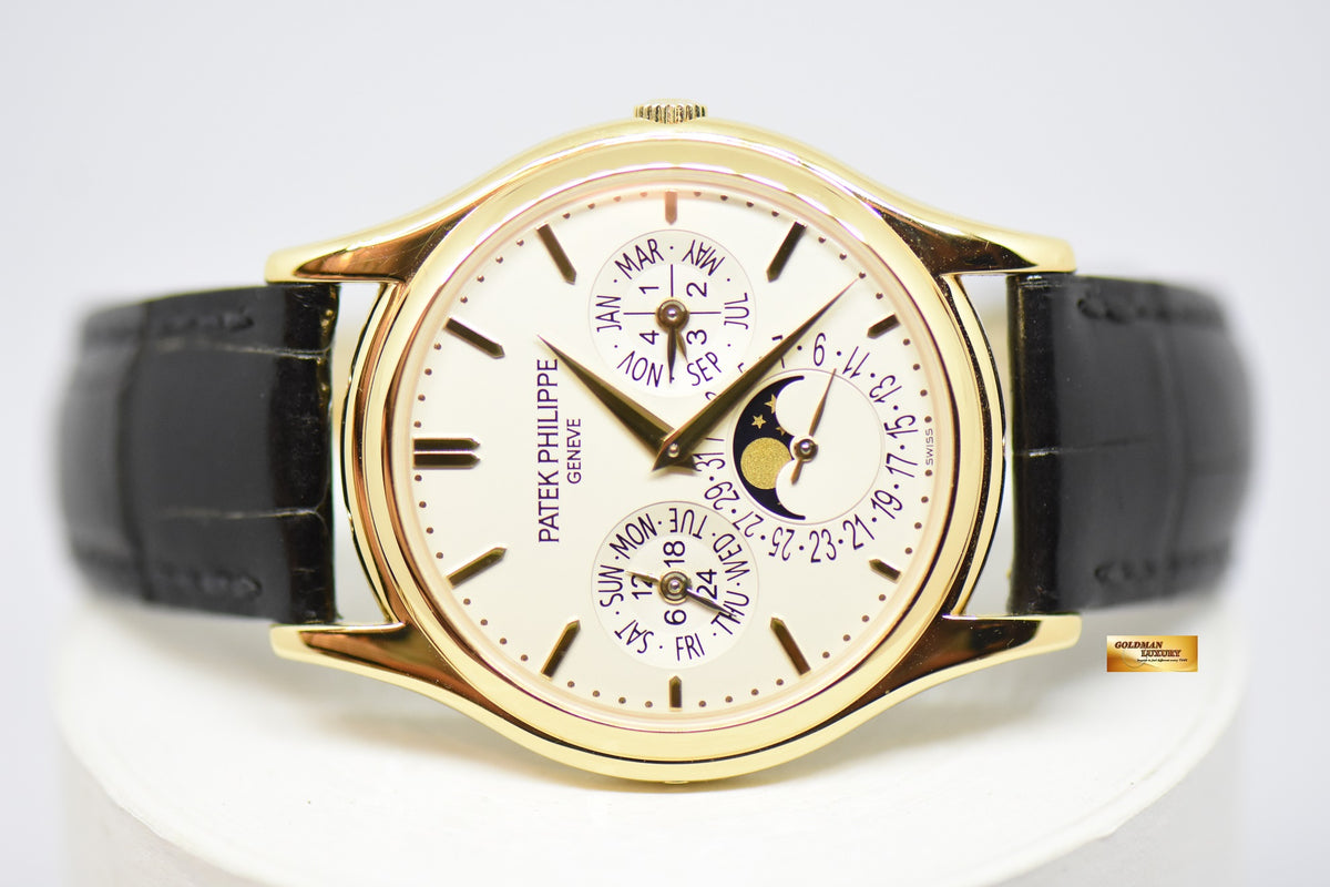 [SOLD] PATEK PHILIPPE PERPETUAL CALENDAR MOONPHASE 37mm 18K YELLOW GOLD 5140J (MINT)