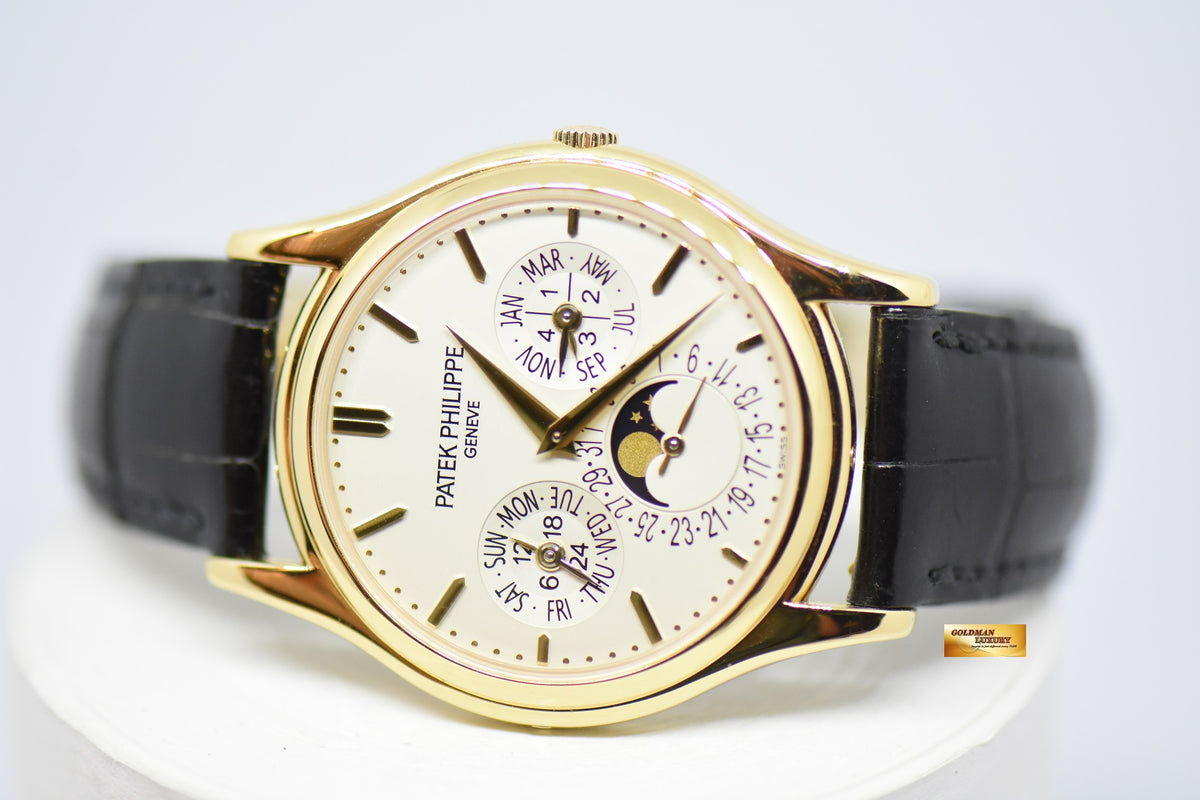 [SOLD] PATEK PHILIPPE PERPETUAL CALENDAR MOONPHASE 37mm 18K YELLOW GOLD 5140J (MINT)