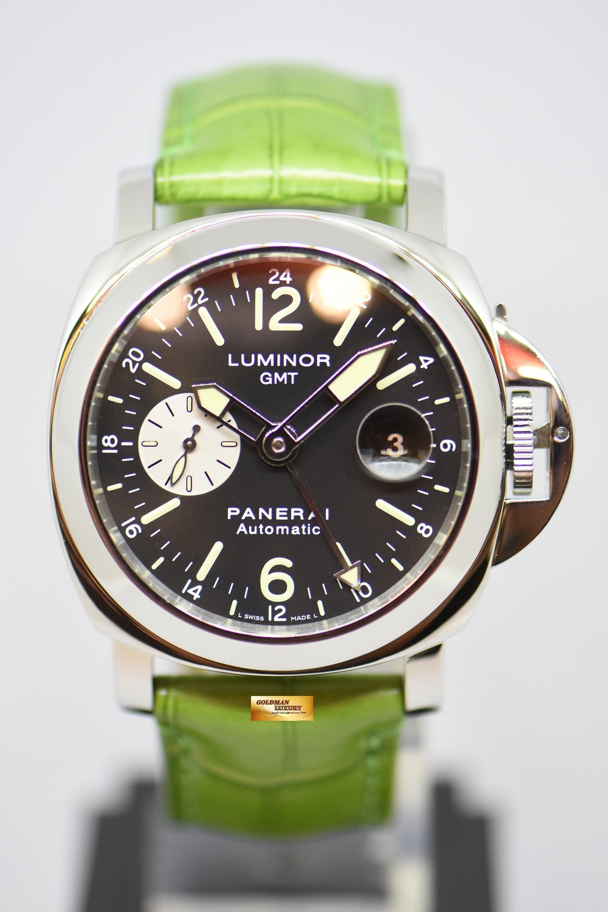[SOLD] PANERAI LUMINOR MARINA GMT 44mm STEEL IN LEATHER AUTOMATIC PAM 88 (MINT)