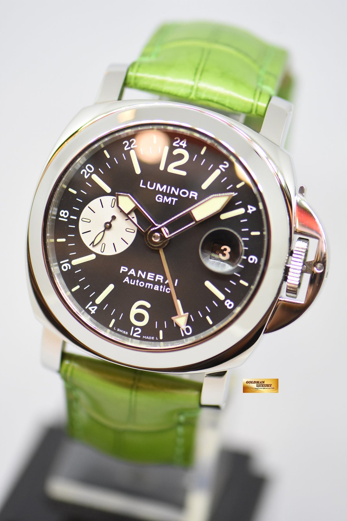 [SOLD] PANERAI LUMINOR MARINA GMT 44mm STEEL IN LEATHER AUTOMATIC PAM 88 (MINT)