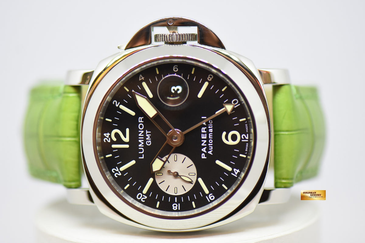 [SOLD] PANERAI LUMINOR MARINA GMT 44mm STEEL IN LEATHER AUTOMATIC PAM 88 (MINT)
