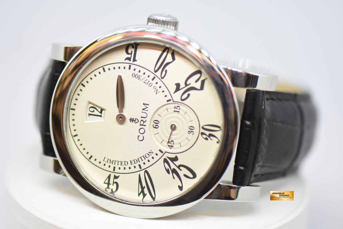 [SOLD] CORUM JUMPING HOUR 42mm STEEL IN LEATHER AUTOMATIC LIMITED EDITION OF 300 (NEAR MINT)