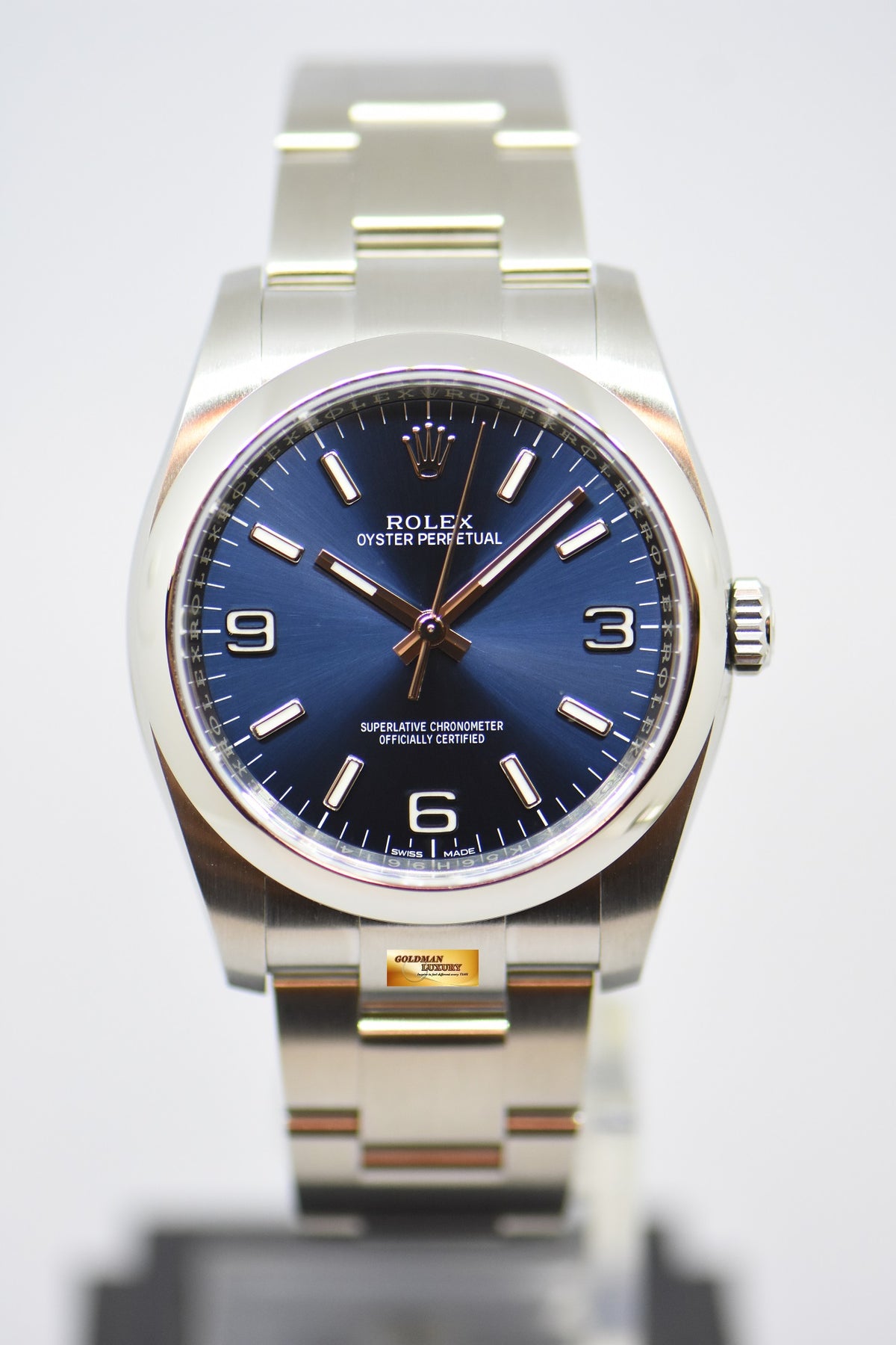 [SOLD] ROLEX OYSTER PERPETUAL 36mm STEEL IN BRACELET BLUE DIAL AUTOMATIC 116000 (NEW-UNWORN)
