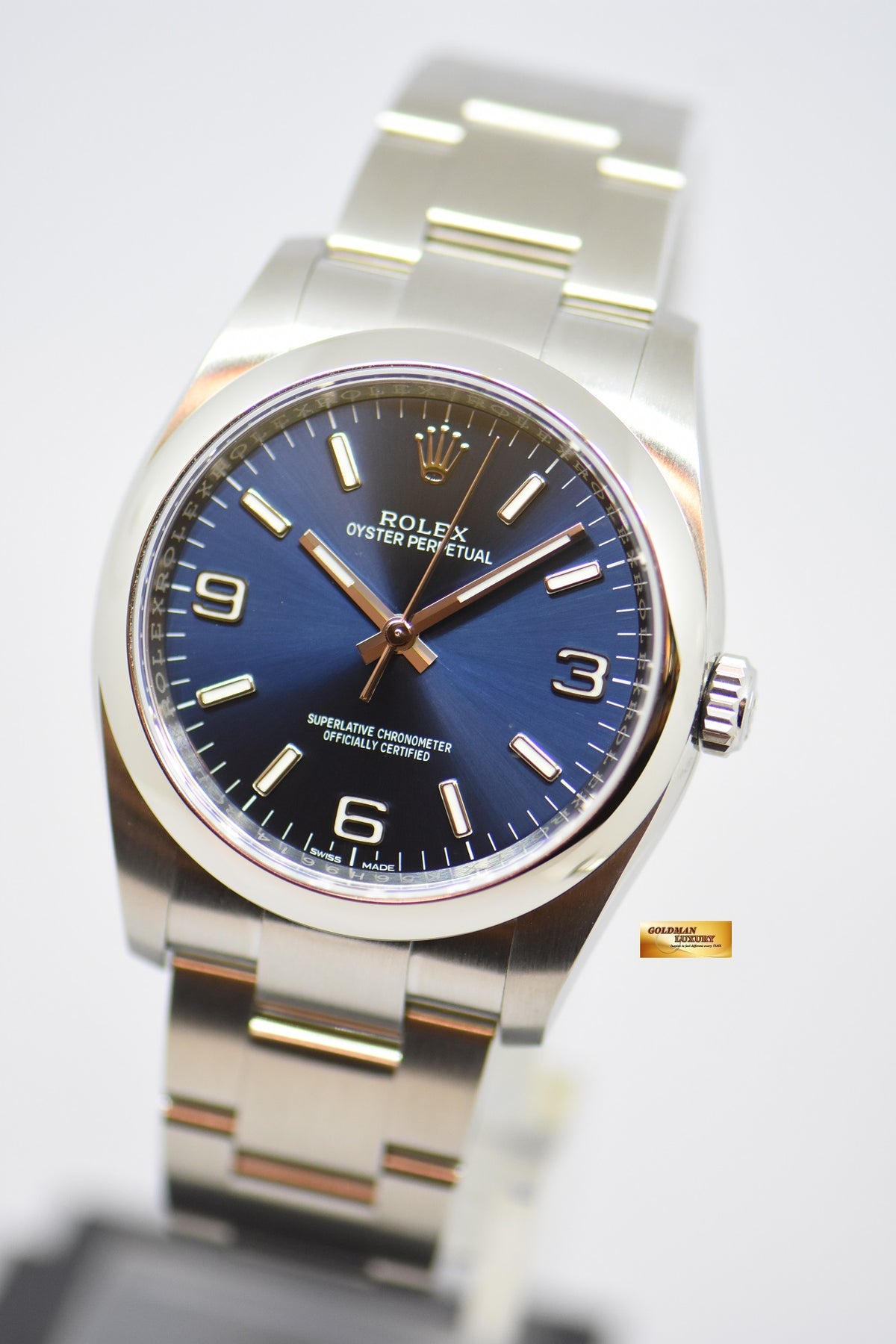 [SOLD] ROLEX OYSTER PERPETUAL 36mm STEEL IN BRACELET BLUE DIAL AUTOMATIC 116000 (NEW-UNWORN)