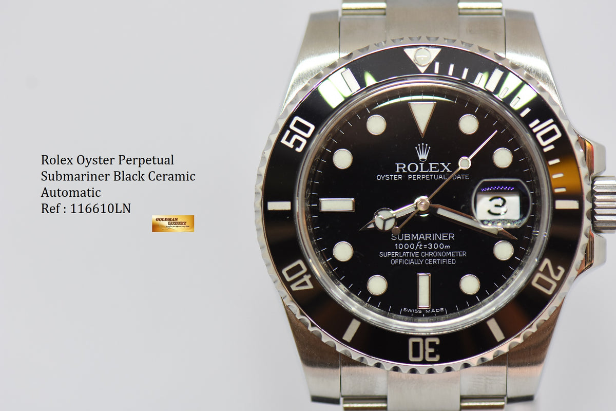 [SOLD] ROLEX OYSTER PERPETUAL SUBMARINER CERAMIC BLACK 116610LN (MINT)