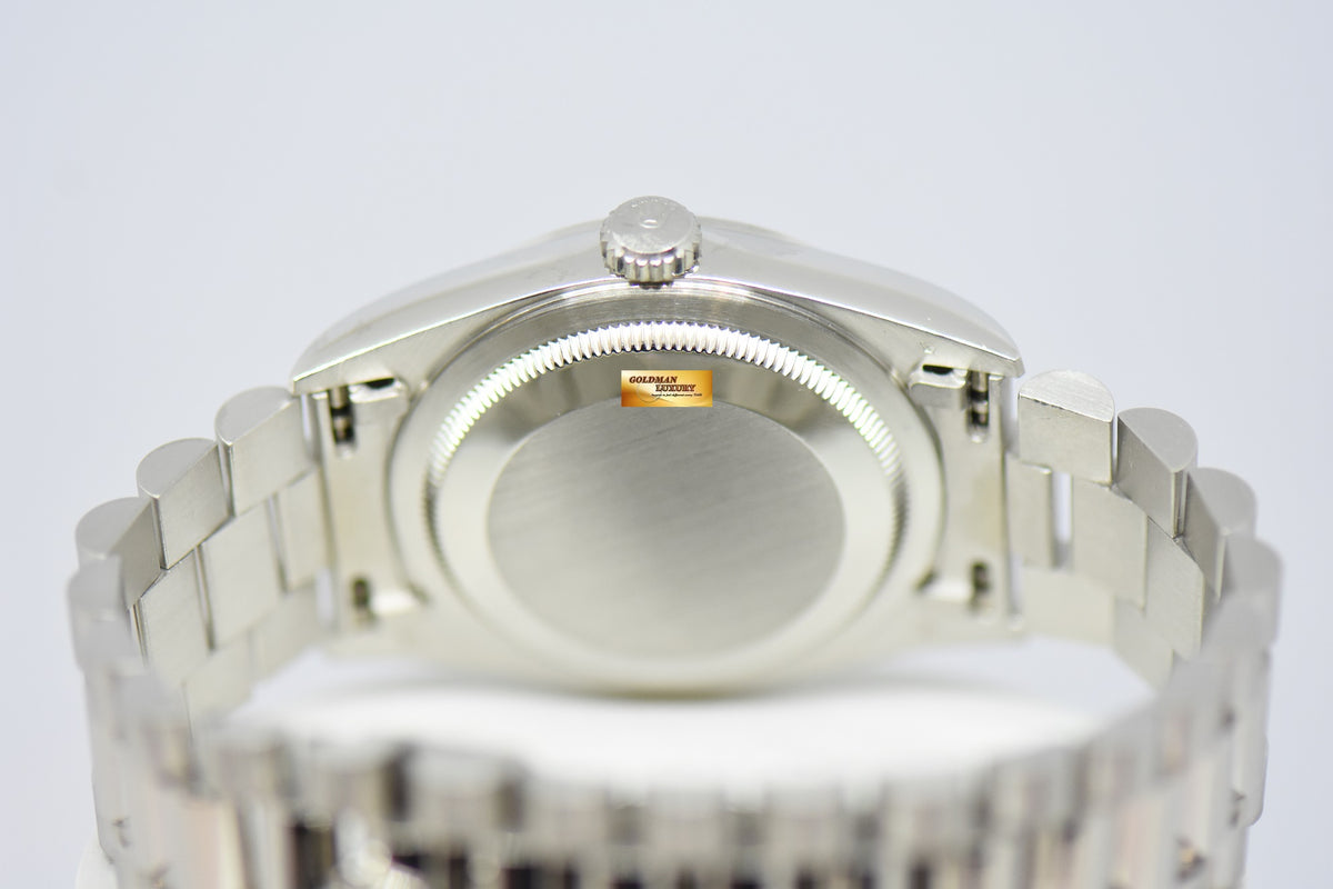 ROLEX OYSTER PERPETUAL 36mm PLATINUM IN BRACELET DIAMOND DIAL AUTOMATIC 18206 (MINT)