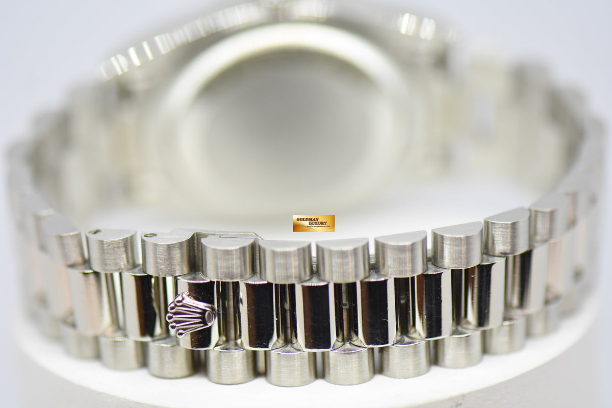 ROLEX OYSTER PERPETUAL 36mm PLATINUM IN BRACELET DIAMOND DIAL AUTOMATIC 18206 (MINT)