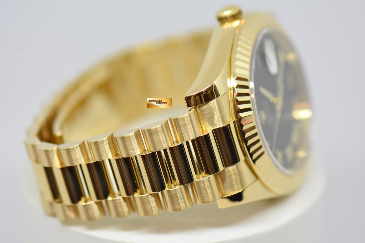 [SOLD] ROLEX OYSTER PERPETUAL DAY-DATE II 18K YELLOW GOLD 41mm PRESIDENT BRACELET BLACK DIAL AUTOMATIC 218238 (LNIB)